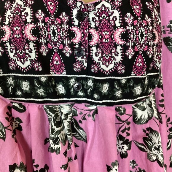 Only Necessities Cotton Floral Kaftan Muumuu House/Patio Dress 2X Pink 297F - Picture 6 of 9